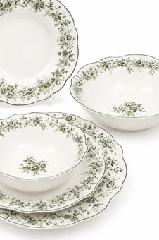 Vintage servies groen 25-delig